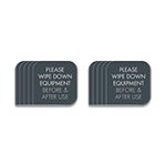 Bubble Decal: Wipe Down Equipment - 10 Pack