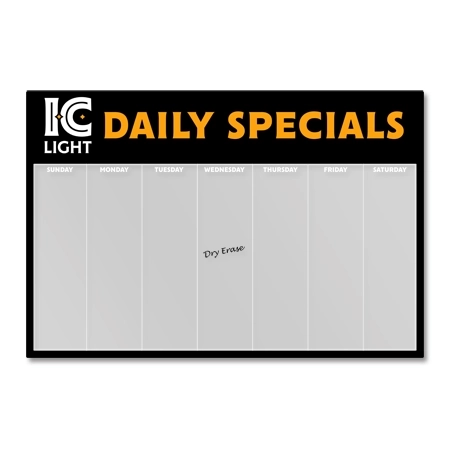 Slim LED Illuminated Dry Erase Daily Specials Board 24" x 36"